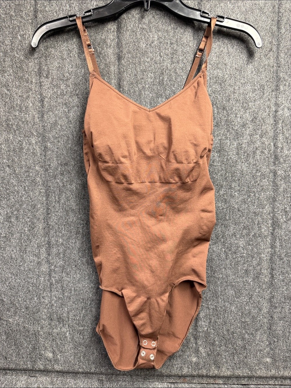 YITTY Rust Brown V-Neck Snap Bodysuit